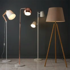 Caleb Floor Lamp - White -Homebase Sales Store 12809239 1594832987372571