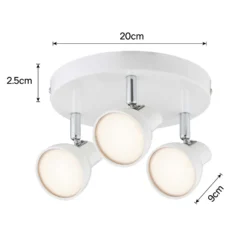 Artemis 3 Lamp LED Round Spotlight - White -Homebase Sales Store 12810123 1654840948068759