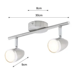 Vector 2 Bar LED Spotlight - Satin Nickel -Homebase Sales Store 12810128 1404843073148588