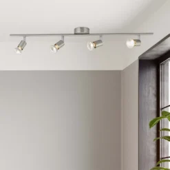 Rochdale 4 Lamp Spotlight Bar - Brushed Stainless Steel -Homebase Sales Store 12813665 1854843086106851