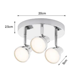 Apollo 3x 5W Round Plate LED Spotlight - Chrome -Homebase Sales Store 12813810 1244843087160541