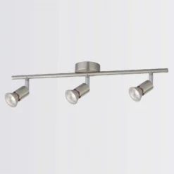 Rochdale 3 Lamp Spotlight Bar - Brushed Stainless Steel -Homebase Sales Store 12815760 1524843350319008
