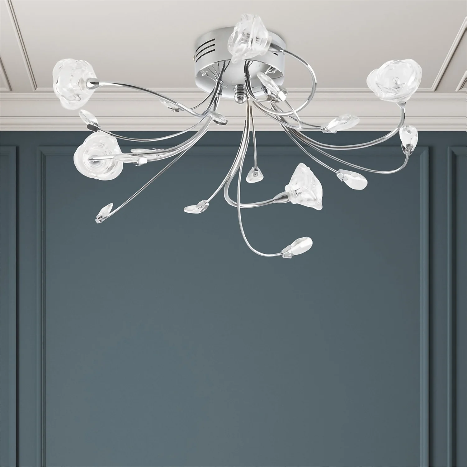 Flora 5 Lamp Semi-Flush Ceiling Light Flora 5 Lamp Semi-Flush Ceiling Light -Homebase Sales Store 12815958 2034938641617605