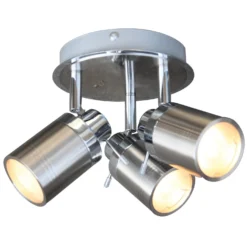 Lucina 3 Plate Bathroom Spotlight - Brushed Chrome