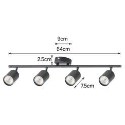 Travis 4 Light Spotlight Bar - Black -Homebase Sales Store 12817922 1014843359507162
