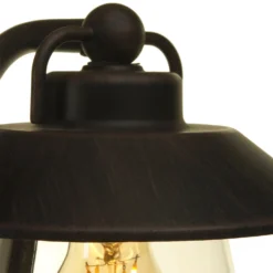 Lutec Cate E27 IP44 Outdoor Wall Lantern - Black With Rust Effect -Homebase Sales Store 12819161 1754952656824828