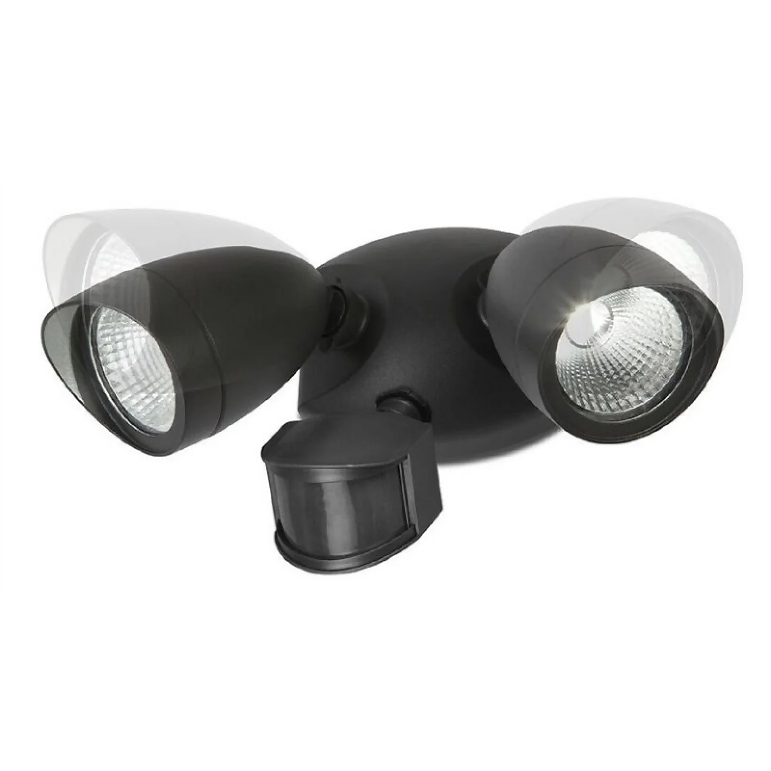 Lutec Shrimp Twin Head LED PIR Outdoor Wall Light - Black Lutec Shrimp Twin Head LED PIR Outdoor Wall Light - Black -Homebase Sales Store 12819180 1444947258510843