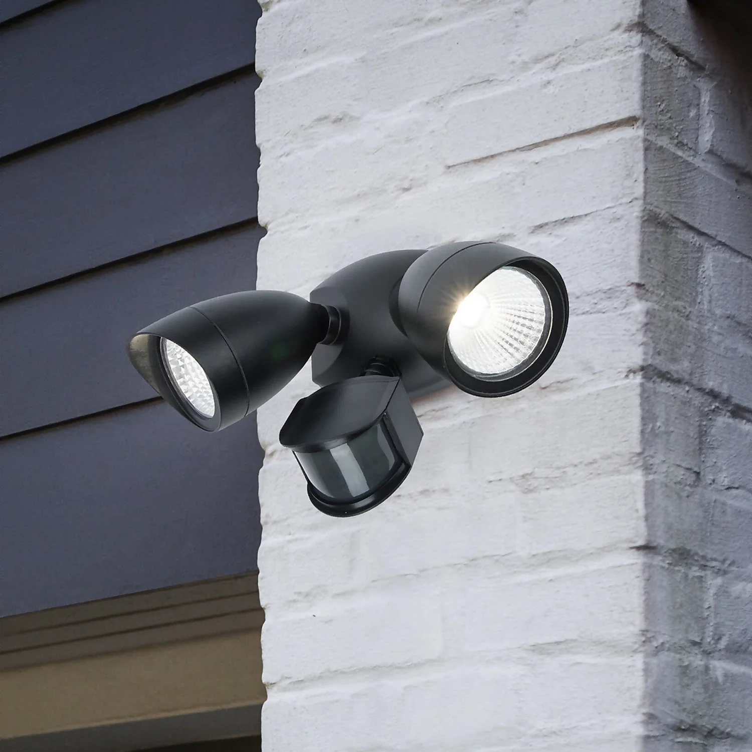 Lutec Shrimp Twin Head LED PIR Outdoor Wall Light - Black Lutec Shrimp Twin Head LED PIR Outdoor Wall Light - Black -Homebase Sales Store 12819180 1784952882689308