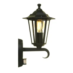 Lutec Corniche PIR Outdoor Wall Lantern - Black -Homebase Sales Store 12819204 7284832981468412