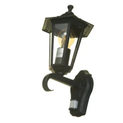 Lutec Corniche PIR Outdoor Wall Lantern - Black -Homebase Sales Store 12819204 8204832981700393