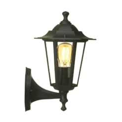 Lutec Corniche E27 Outdoor Wall Lantern - Black -Homebase Sales Store 12819209 3434832981832225