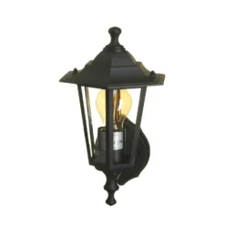 Lutec Corniche E27 Outdoor Wall Lantern - Black -Homebase Sales Store 12819209 8594832981749311
