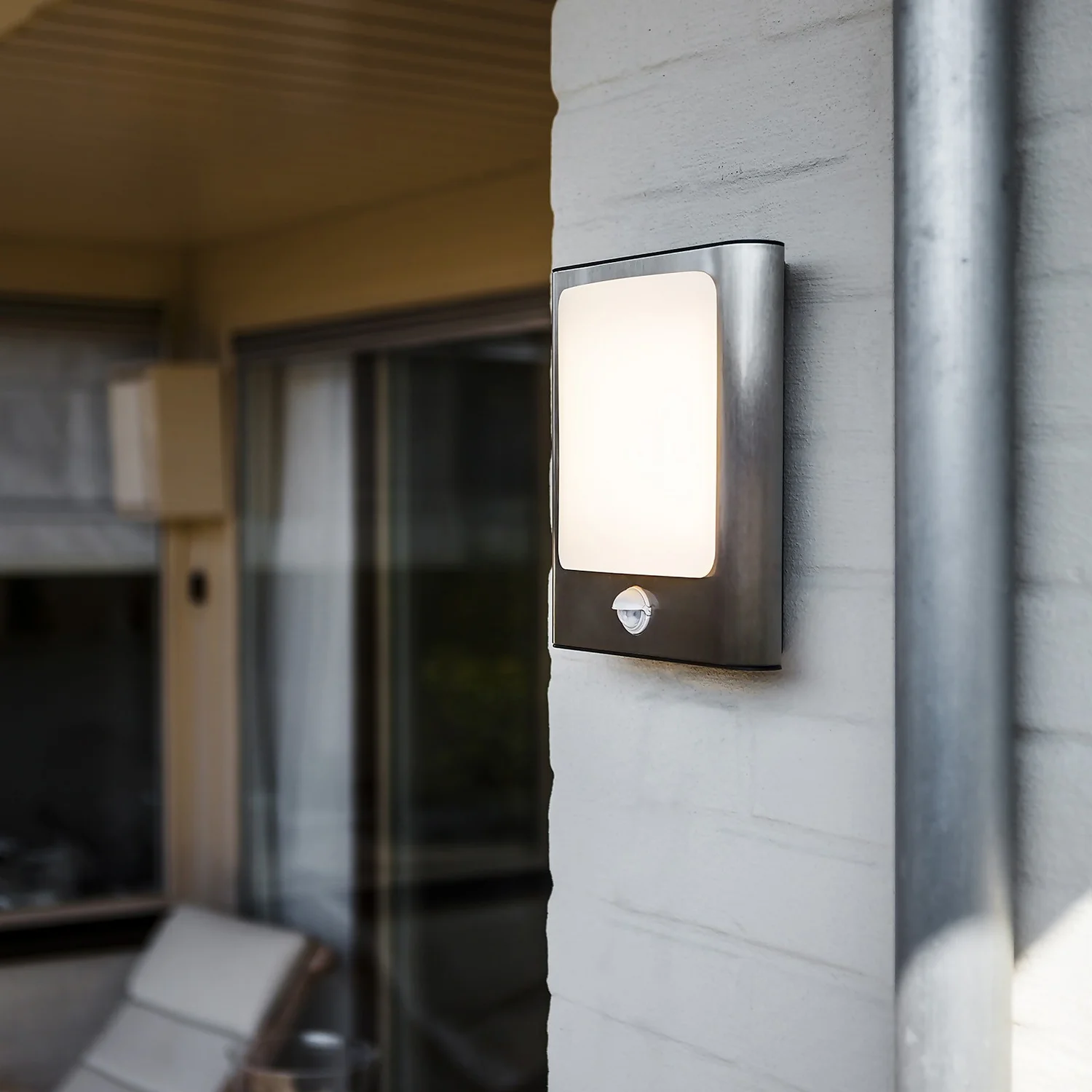 Lutec Face 13W LED PIR Outdoor Wall Light - Stainless Steel Lutec Face 13W LED PIR Outdoor Wall Light - Stainless Steel -Homebase Sales Store 12819285 1504952877278859