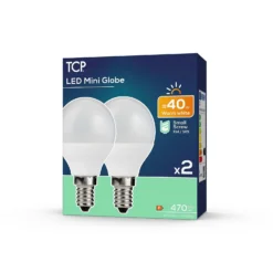 TCP LED Globe 40W SES Warm Non Dimmable Light Bulb - 2 Pack -Homebase Sales Store 12824579 3854963830146139