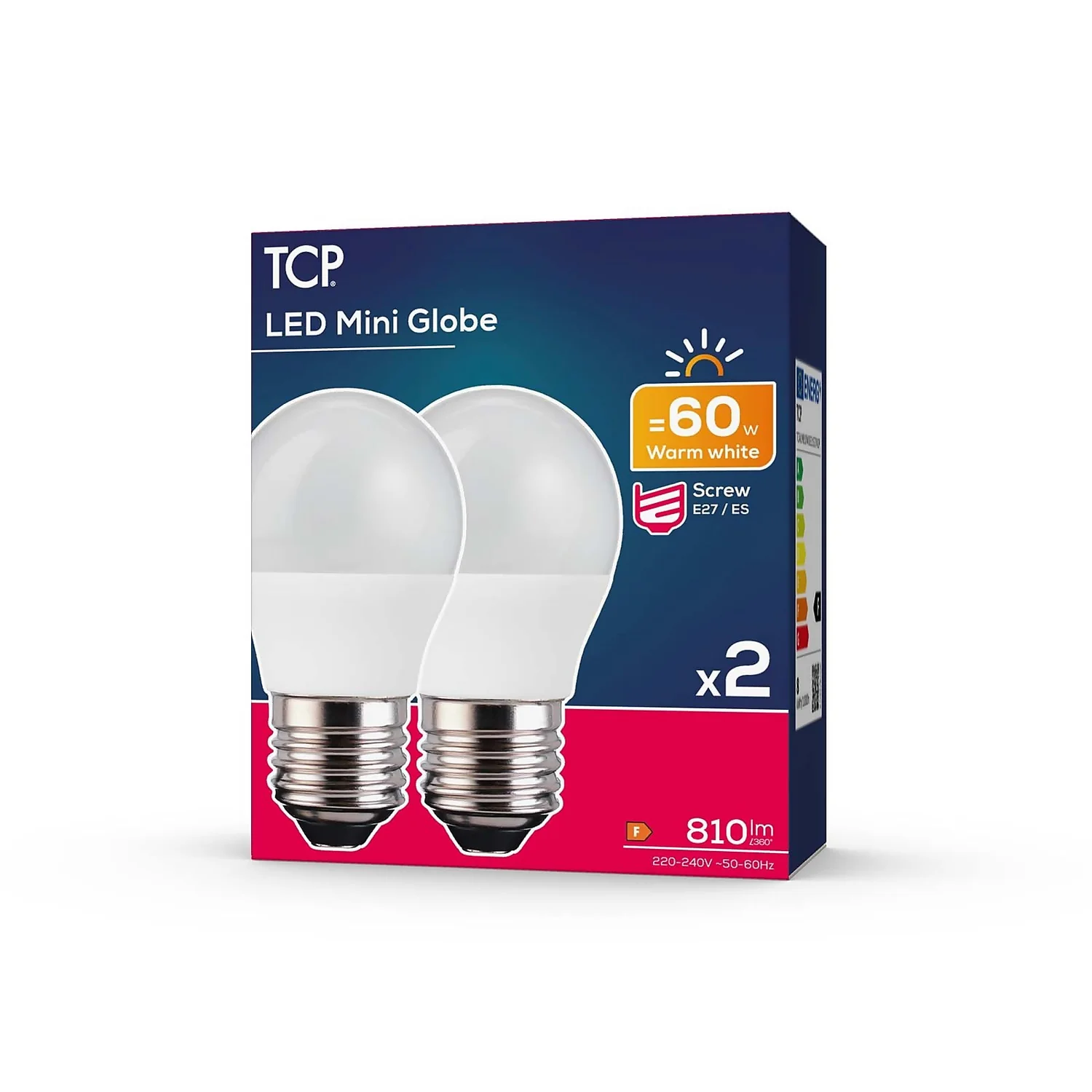 TCP LED Globe 60W E27 Coat Warm Light Bulb - 2 pack TCP LED Globe 60W E27 Coat Warm Light Bulb - 2 Pack -Homebase Sales Store 12824589 1544963830302316