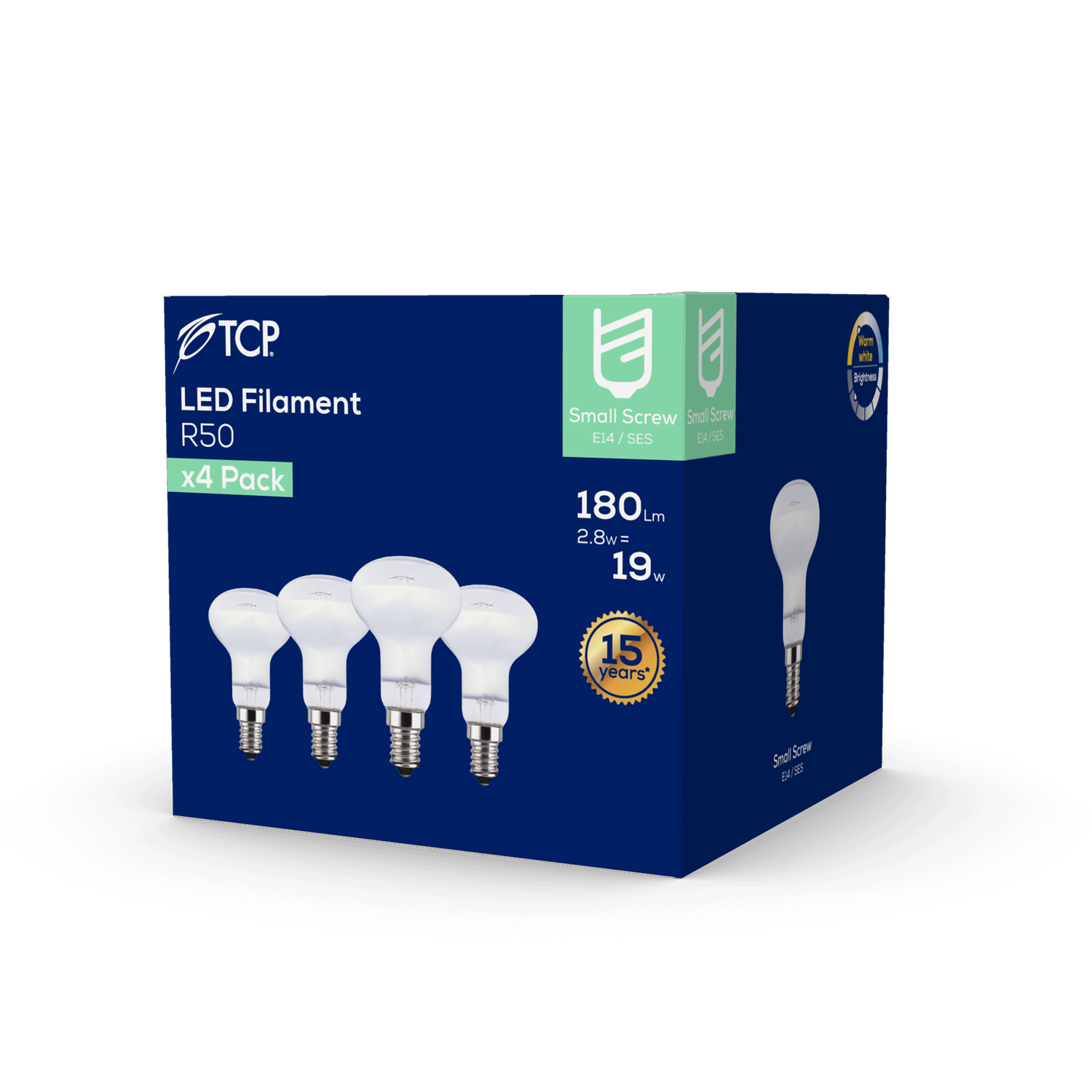 TCP Filament R50 25W Warm Light Bulb - 4 pack TCP Filament R50 25W Warm Light Bulb - 4 Pack -Homebase Sales Store 12824743 1414833206492091