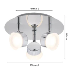 Paisley LED Bathroom Round Plate Spotlight - 3 X 4.5W -Homebase Sales Store 12826177 5284958071805718