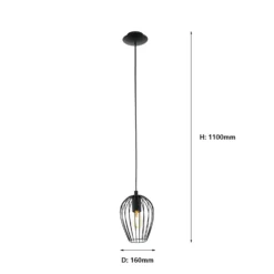 Eglo Newtown Pendant Ceiling Light - Black -Homebase Sales Store 12828084 5134832953479597