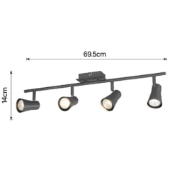 Swansea 4 Lamp Spotlight Bar - Black Nickel -Homebase Sales Store 12828398 8674843436495076
