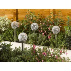 Crackle Ball Solar Outdoor Stake Light - 8cm -Homebase Sales Store 12835748 1684832990092773