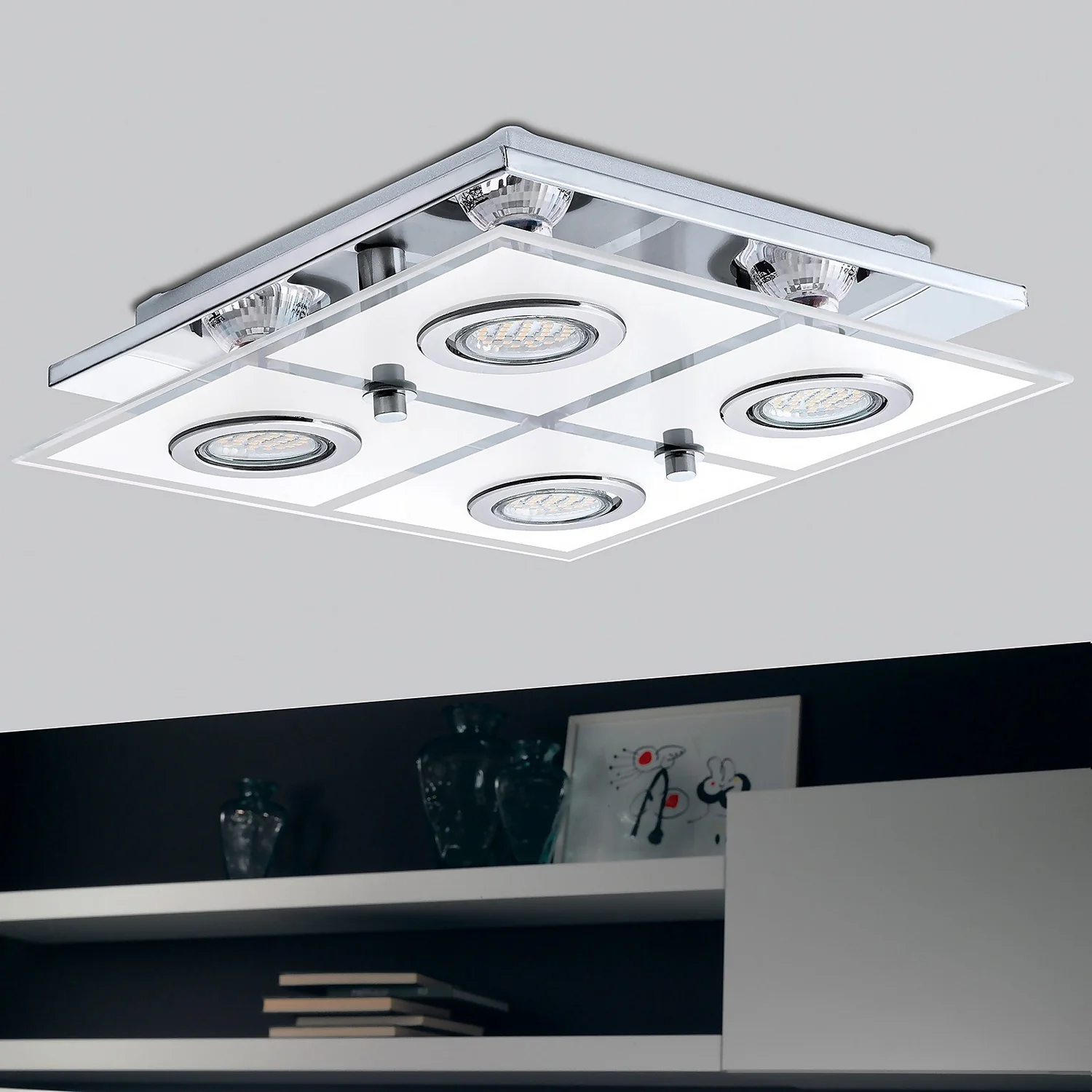 Eglo Cabo Flush Light - Chrome Eglo Cabo Flush Light - Chrome -Homebase Sales Store 12836269 1004941001823034