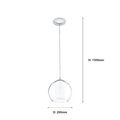 Eglo Bolsano 1 Light Pendant Light - Chrome -Homebase Sales Store 12836627 1034833236213199