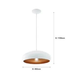 Eglo Mogano 1 Pendant Light - White & Copper -Homebase Sales Store 12836801 1934833170412924