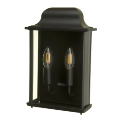 Lutec Holly Outdoor Wall Lantern - Black -Homebase Sales Store 12840506 1854833193230978