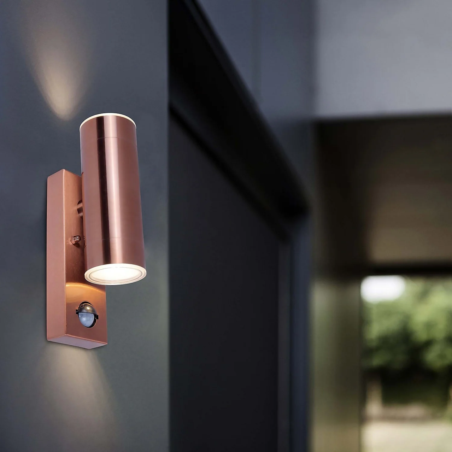 Lutec Rado Up & Down Outdoor Wall Light with PIR Motion Sensor - Copper Lutec Rado Up & Down Outdoor Wall Light With PIR Motion Sensor - Copper -Homebase Sales Store 12840519 1674952691589788