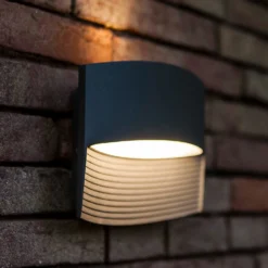 Lutec Lotus LED Up & Down Outdoor Wall Light - Anthracite -Homebase Sales Store 12840633 2434952657077815