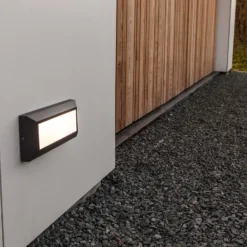 Lutec Helena LED Surface Mounted Outdoor Brick Light - Anthracite -Homebase Sales Store 12840735 1954952694886542