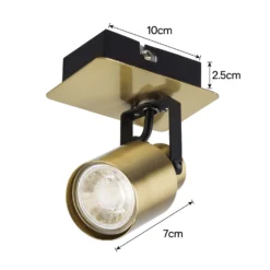 Lucy Single Lamp Spotlight - Gold & Black -Homebase Sales Store 12882218 1964843518529632