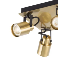 Lucy 4 Lamp Spotlight Bar - Gold & Black -Homebase Sales Store 12882219 1984843518666783
