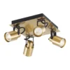 Lucy 4 Lamp Spotlight Bar - Gold & Black -Homebase Sales Store 12882219 2164843518572148