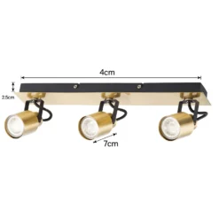 Lucy 3 Lamp Spotlight Plate - Gold & Black -Homebase Sales Store 12882221 1804843518979659