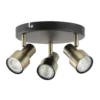 Noah 3 Lamp Spotlight Plate - Black & Antique Brass -Homebase Sales Store 12882222 9814843519069197