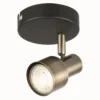 Noah Single Lamp Spotlight - Black & Antique Brass