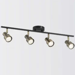 Noah 4 Lamp Spotlight Plate - Black & Antique Brass -Homebase Sales Store 12882224 1814843519172721