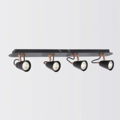 Emma 4 Lamp Spotlight Bar - Black & Copper -Homebase Sales Store 12882225 1914843519450953