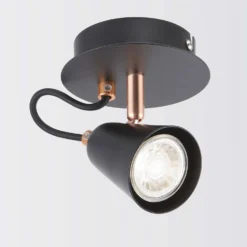Emma Single Lamp Spotlight - Black & Copper -Homebase Sales Store 12882227 1964843519272798