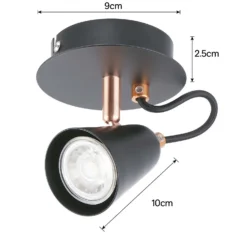 Emma Single Lamp Spotlight - Black & Copper -Homebase Sales Store 12882227 4824843519317123