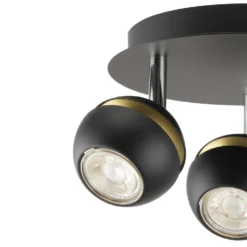 Austin 3 Lamp Spotlight Plate - Black & Gold -Homebase Sales Store 12882230 2044843520211471