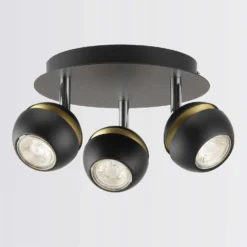 Austin 3 Lamp Spotlight Plate - Black & Gold -Homebase Sales Store 12882230 9524843520183208