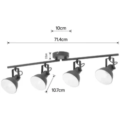 Alfie 4 Lamp Spotlight Bar - Grey -Homebase Sales Store 12882233 1314843520063664