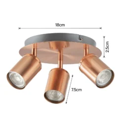 Rose 3 Lamp Spotlight Plate - Rose Gold -Homebase Sales Store 12882234 1574843521166152