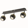 Austin 3 Lamp Spotlight Bar - Black & Gold