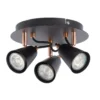 Emma 3 Lamp Spotlight Plate - Black & Copper 1 Emma 3 Lamp Spotlight Plate - Black & Copper -Homebase Sales Store 12882237 2094843519349019