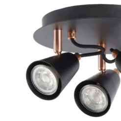 Emma 3 Lamp Spotlight Plate - Black & Copper -Homebase Sales Store 12882237 9534843519392153