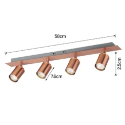 Rose 4 Lamp Spotlight Bar - Rose Gold -Homebase Sales Store 12882239 1134843521248592