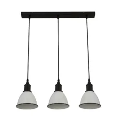 Country Living Farmhouse 3 Light Dome Pendant Fitting - White -Homebase Sales Store 12882884 2034860936376692